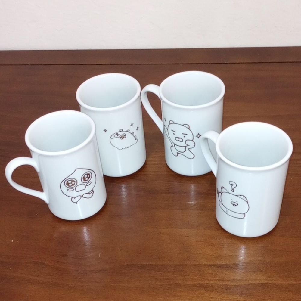 Kakao Friends Set of 4 ceramic mugs by Coventry  - Like New!